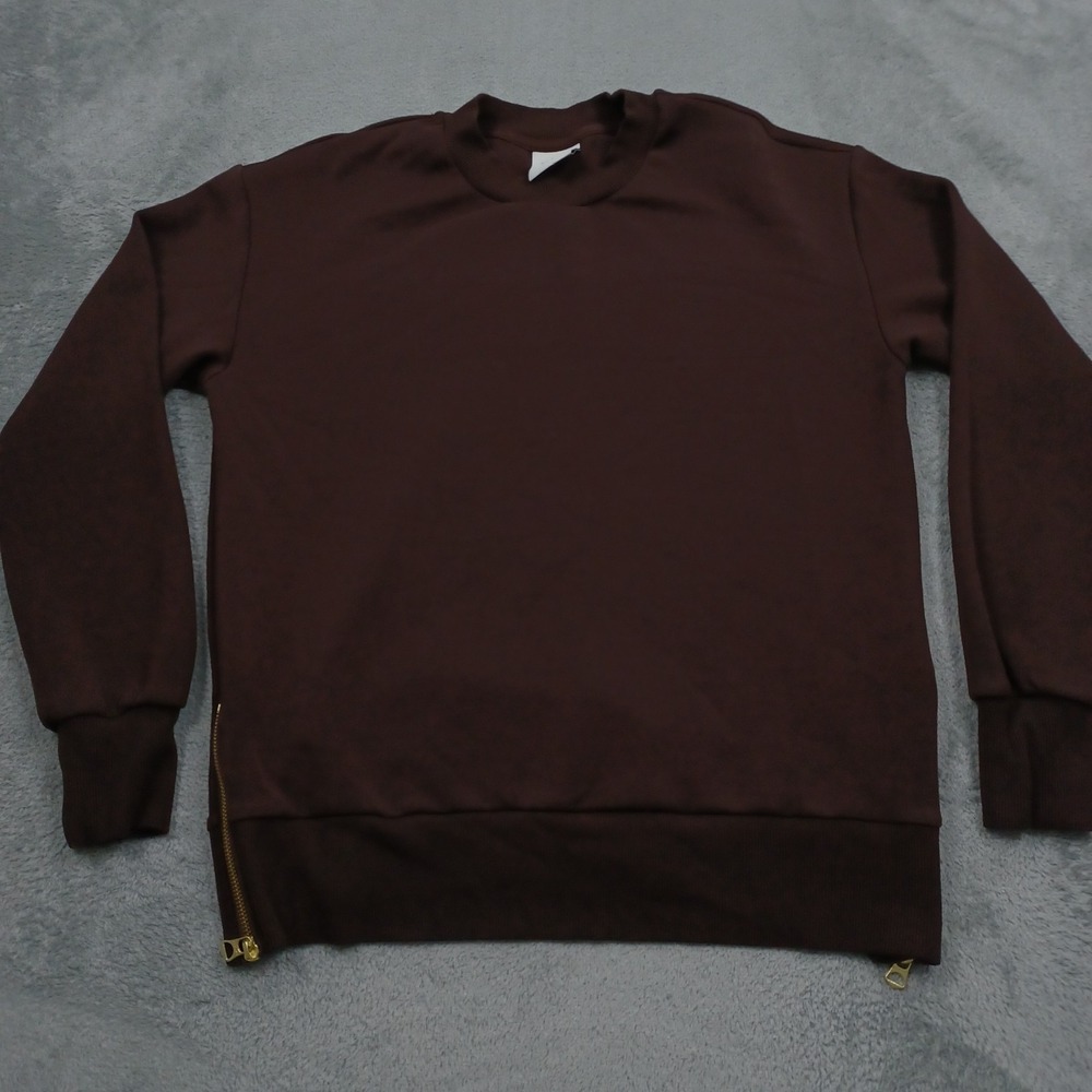 Varley Sweater Womens Small Brown Doublesoft Crew Neck Pullover Preppy